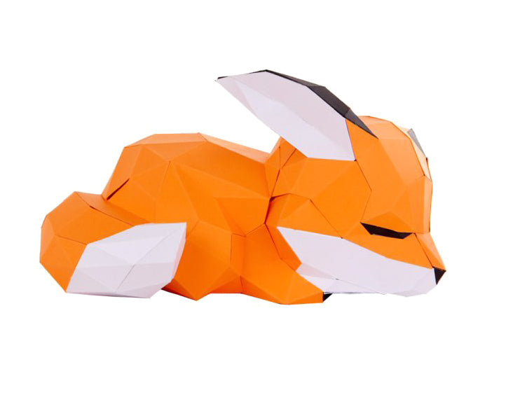 Le Petit Renard couché en papier 3D