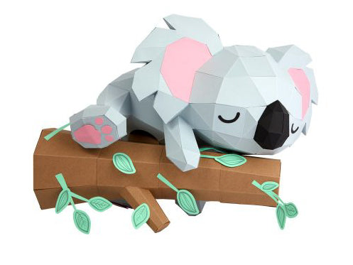 Le Koala sur branche en papier 3D