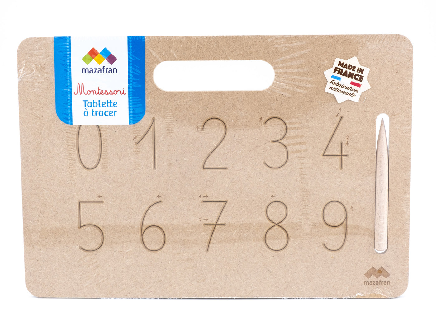 Tablette d'écriture des chiffres Montessori