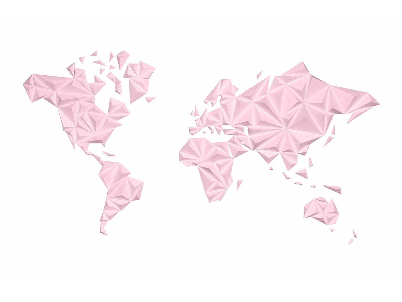 Mappemonde 3D couleur Rose