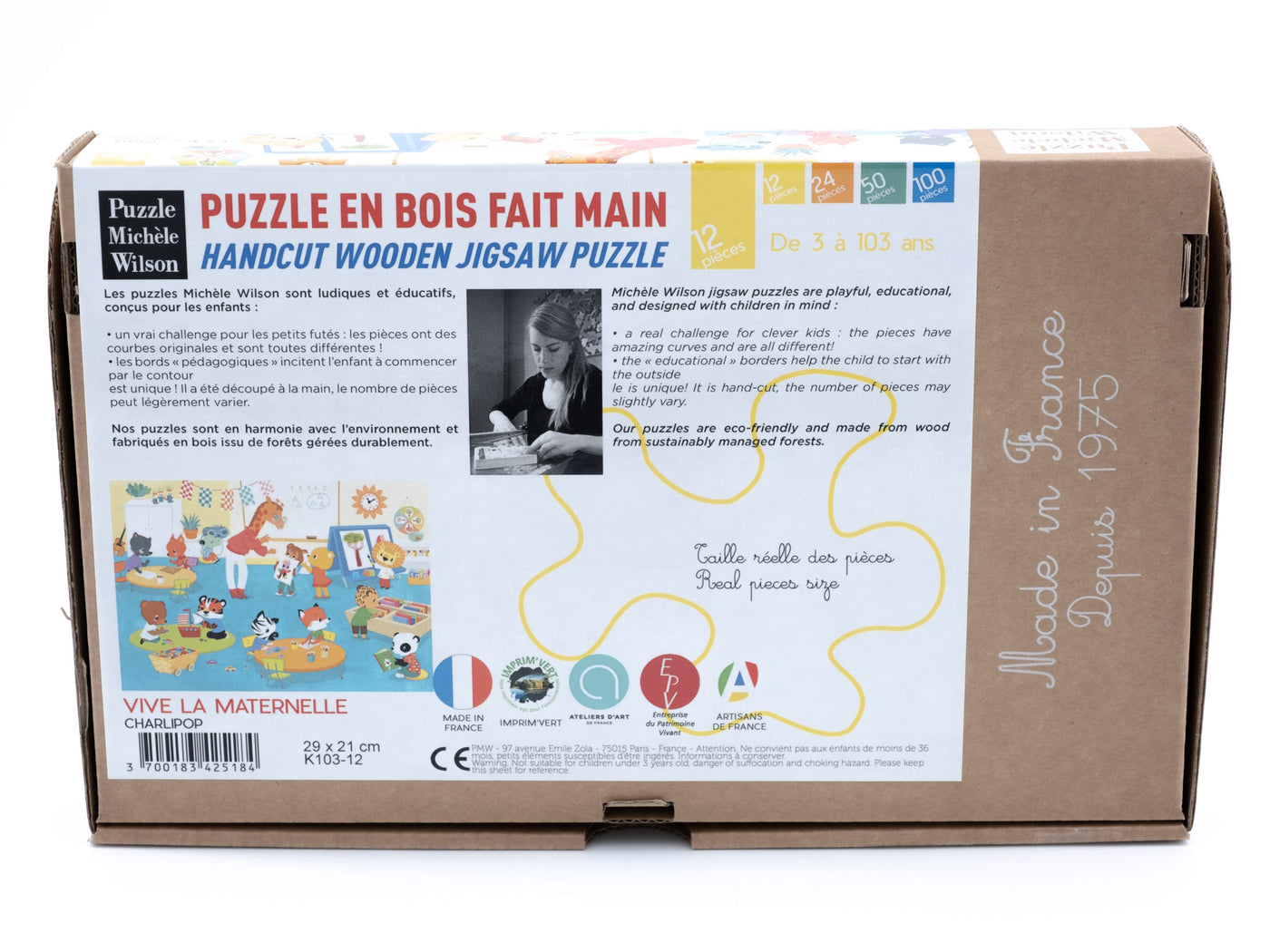 Puzzle - Vive la Maternelle - 12 Pièces - Pmwd - Jeux enfants - Puzzle  Michèle Wilson