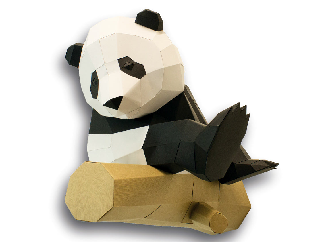 Le Grand Panda sur branche en papier 3D